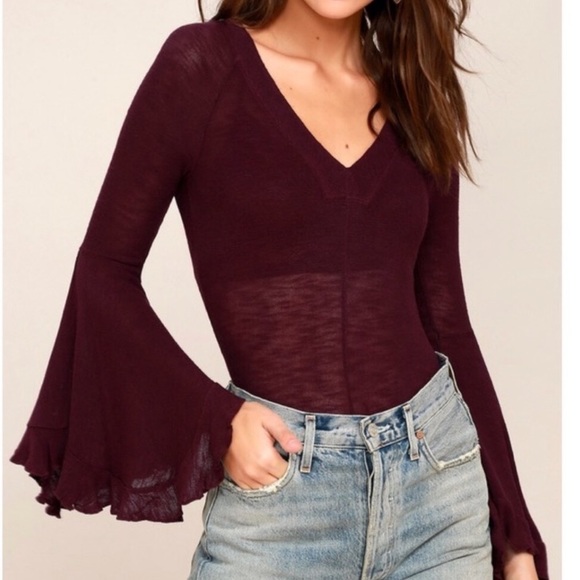 Free People Tops - Free people maroon shirt